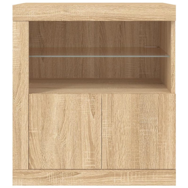 vidaXL Komoda s LED svetlami dub sonoma 60,5x37x67 cm
