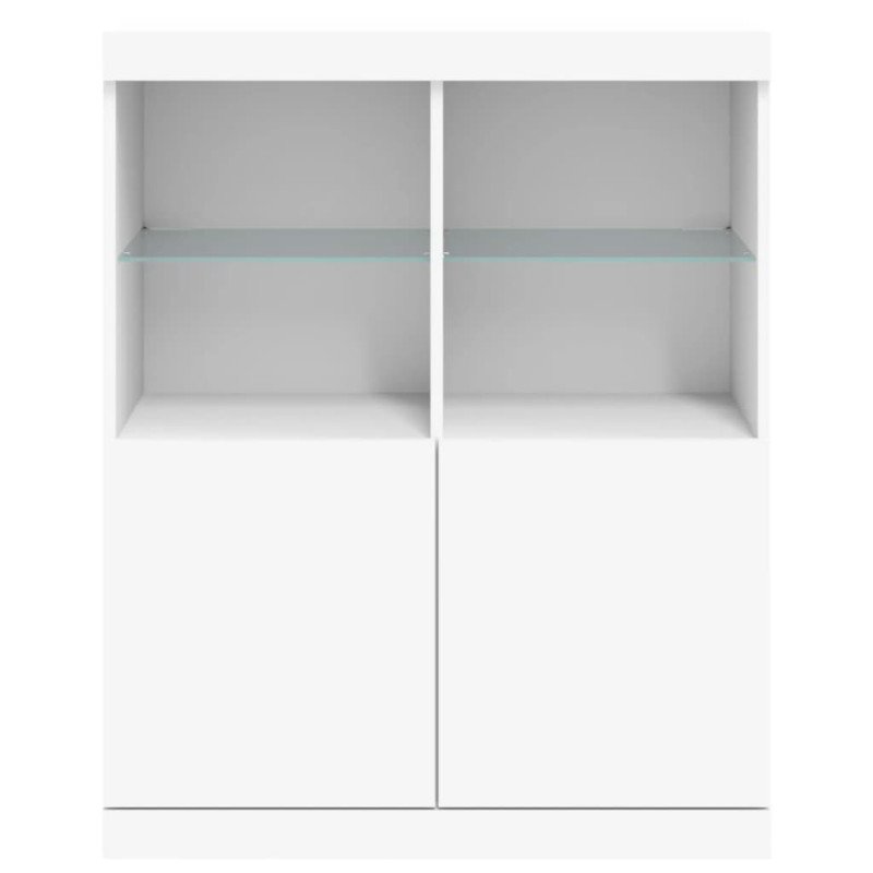 vidaXL Komoda s LED svetlami biela 81x37x100 cm