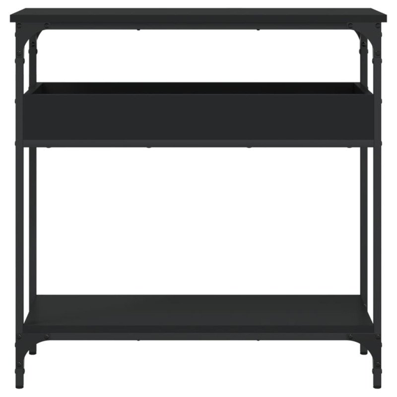 vidaXL Konzolový stolík s policou čierny 75x29x75 cm kompozitné drevo