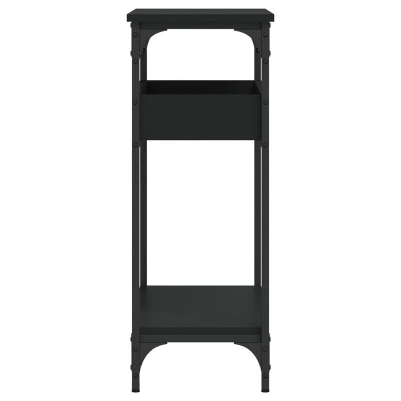 vidaXL Konzolový stolík s policou čierny 75x29x75 cm kompozitné drevo