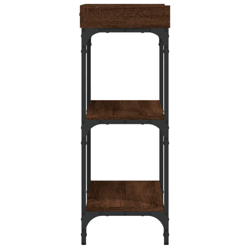 vidaXL Konzolový stolík s policami hnedý dub 75x30x80 cm