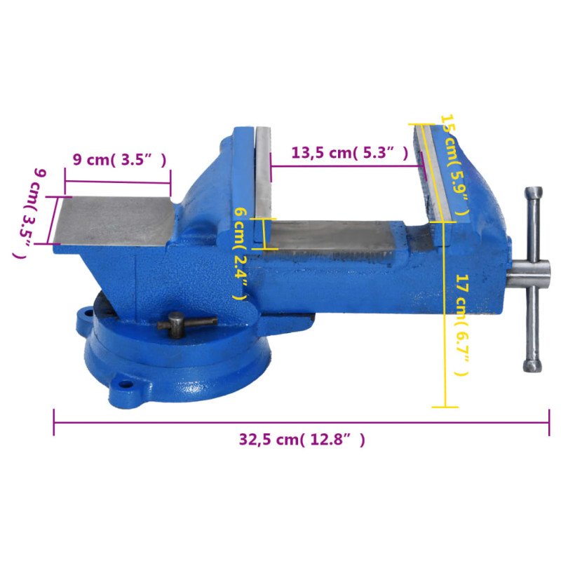 vidaXL Stolný zverák 150 mm liatinový