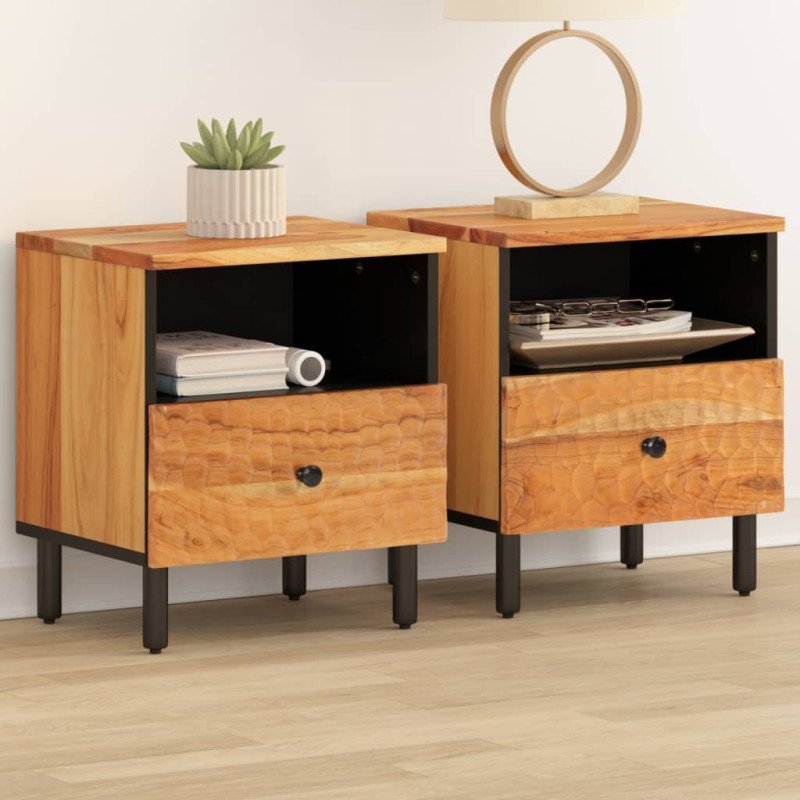vidaXL Nočné stolíky 2 ks 40x33x46 cm akáciový masív