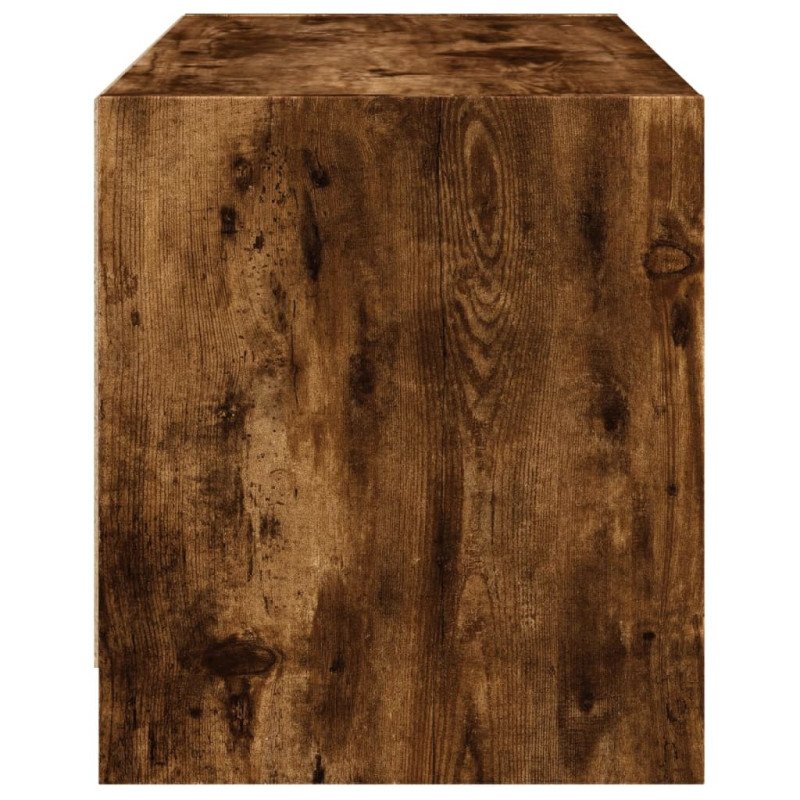 vidaXL TV skrinka so sklenenými dvierkami dymový dub 68x37x42 cm