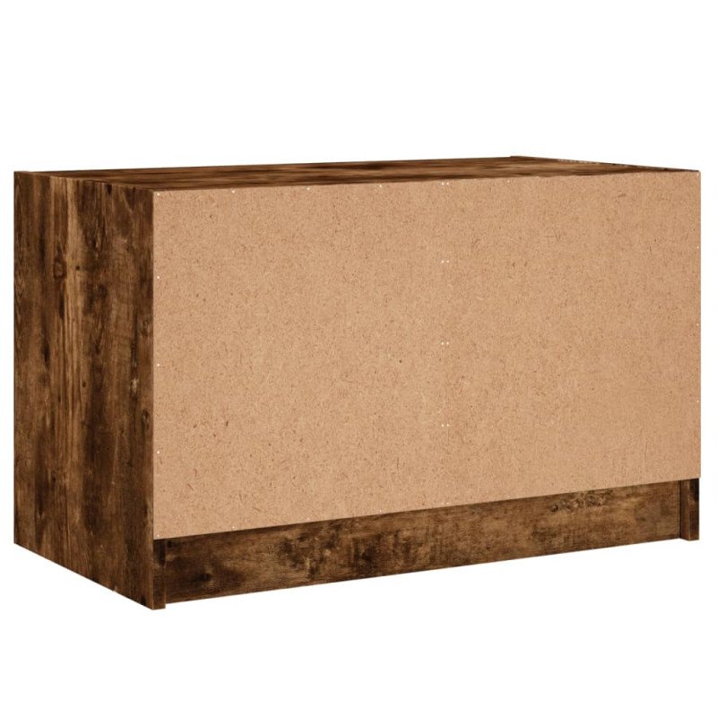 vidaXL TV skrinka so sklenenými dvierkami dymový dub 68x37x42 cm