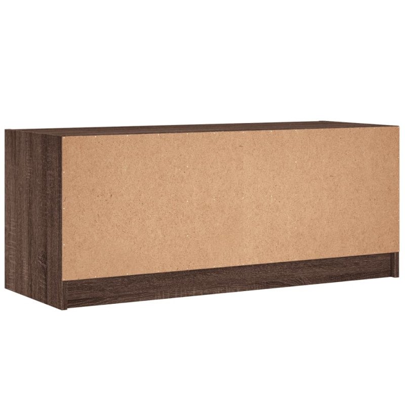 vidaXL TV skrinka so sklenenými dvierkami hnedý dub 102x37x42 cm