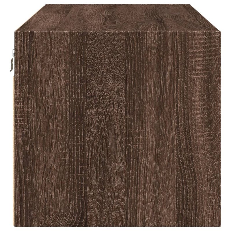 vidaXL Bočná skrinka so sklenenými dvierkami hnedý dub 102x37x35 cm