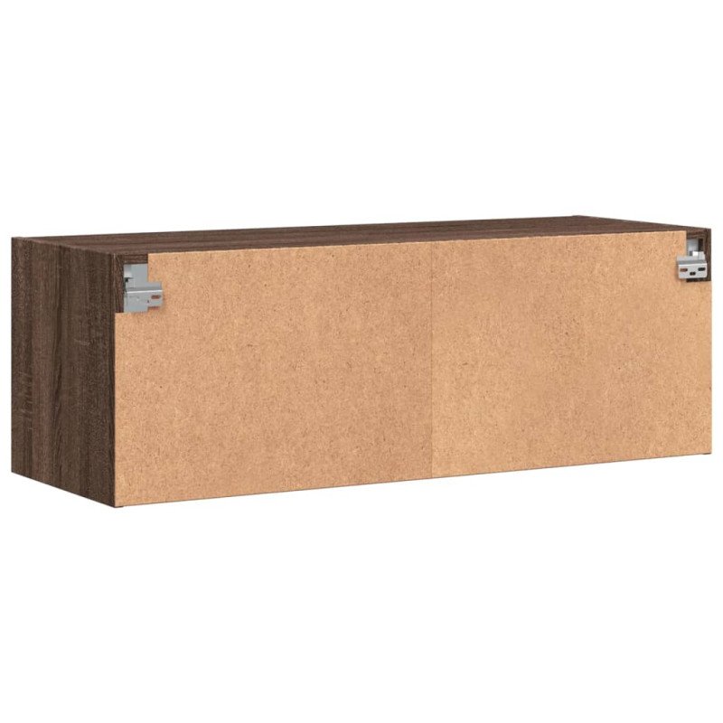 vidaXL Bočná skrinka so sklenenými dvierkami hnedý dub 102x37x35 cm