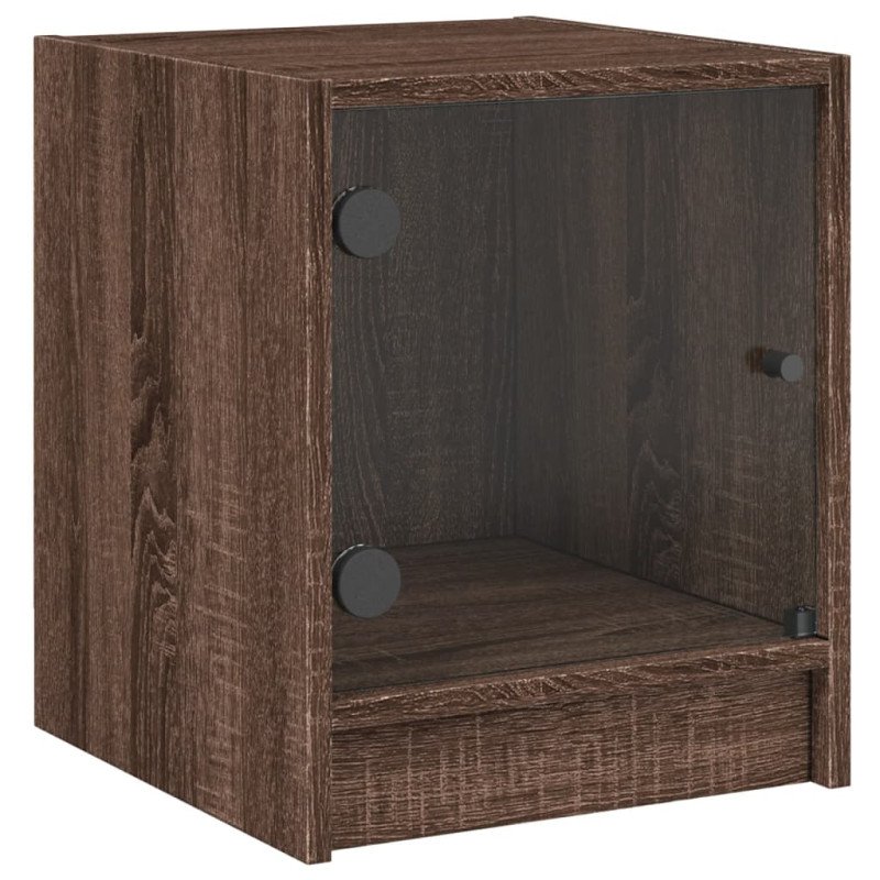 vidaXL Nočné skrinky so sklenenými dverami 2 ks hnedý dub 35x37x42 cm
