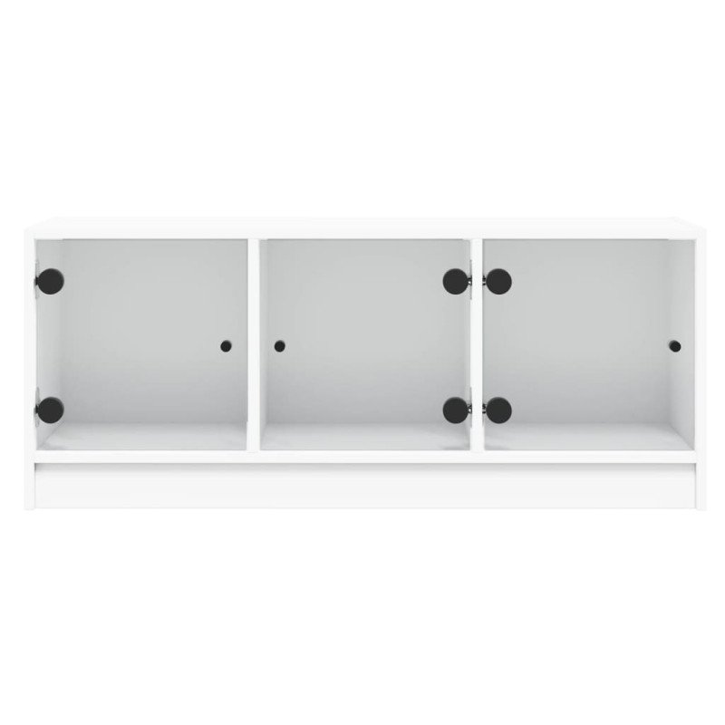 vidaXL TV skrinka so sklenenými dvierkami biela 102x37x42 cm