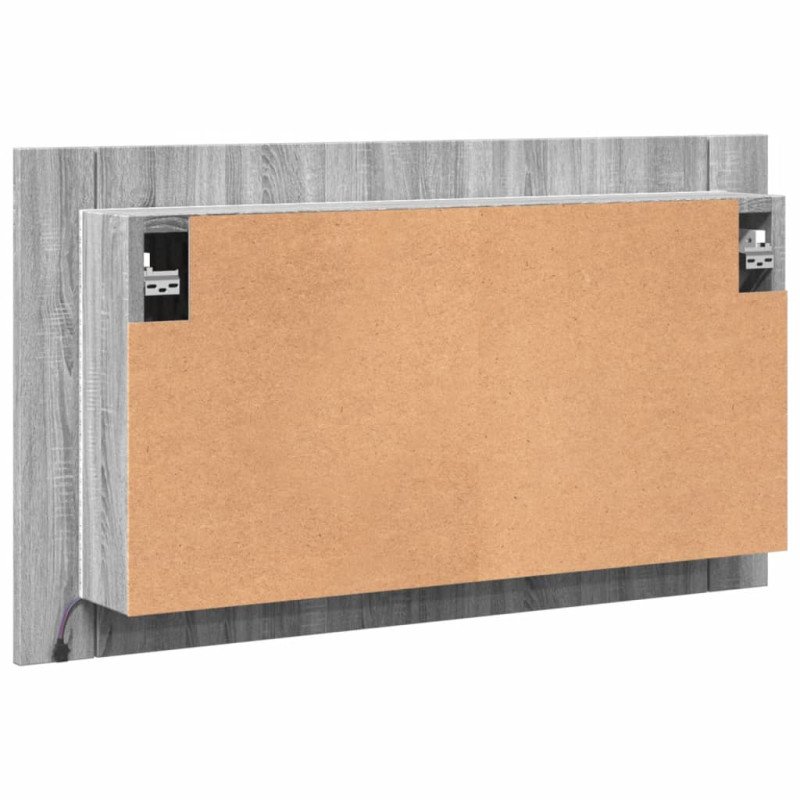 vidaXL LED kúpeľňová zrkadlová skrinka sivá sonoma 80x12x45 cm akryl