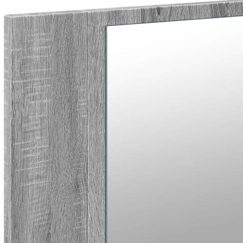 vidaXL LED kúpeľňová zrkadlová skrinka sivá sonoma 80x12x45 cm akryl