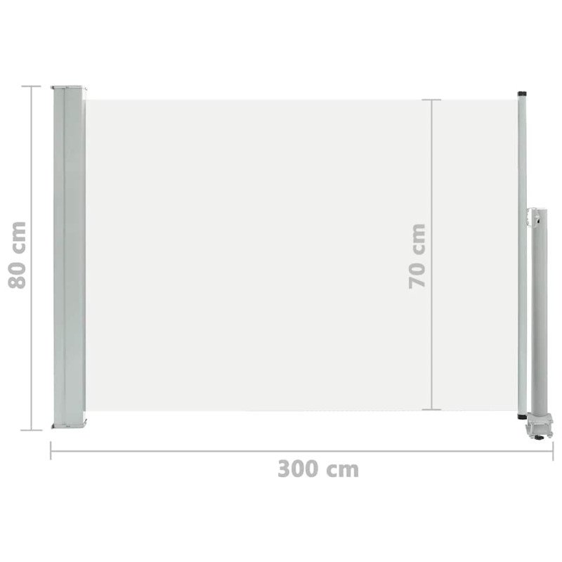vidaXL Zaťahovacia bočná markíza na terasu 80x300 cm, krémová