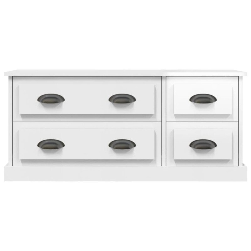 vidaXL TV skrinka lesklá biela 100x35,5x45 cm kompozitné drevo