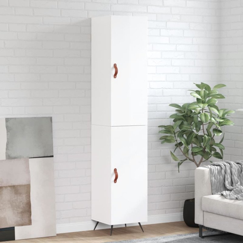 vidaXL Vysoká skrinka biela 34,5x34x180 cm spracované drevo