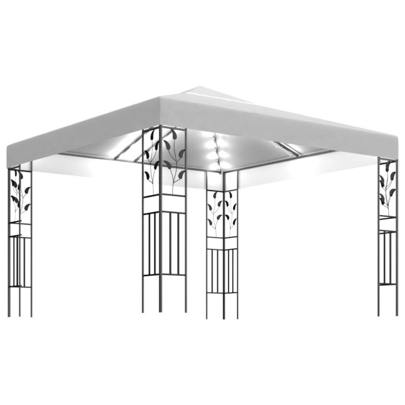 vidaXL Altánok s LED reťazou 3x3 m, biely