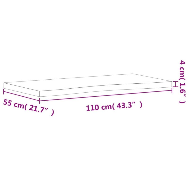 vidaXL Stolová doska 110x(50-55)x4 cm masívny buk