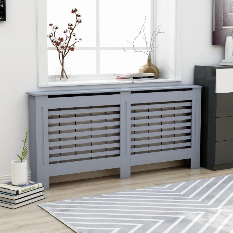 vidaXL Kryt na radiátor antracitový 172x19x81,5 cm MDF