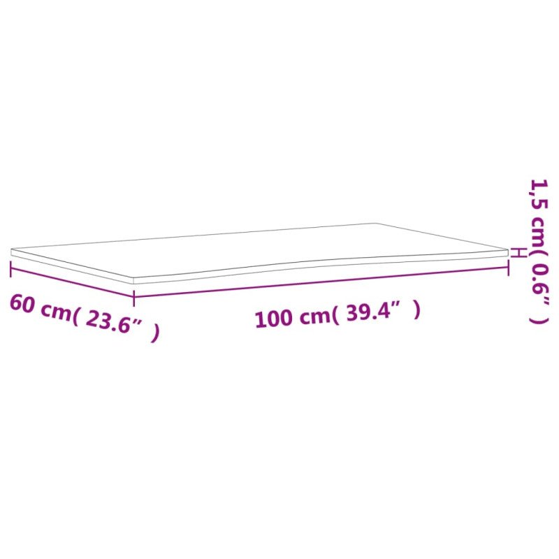 vidaXL Stolová doska 100x(55-60)x1,5 cm bukový masív