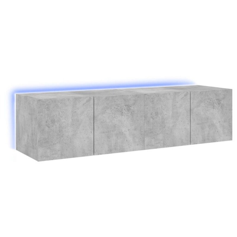 vidaXL TV nástenné skrinky s LED svetlami 2 ks betón. sivé 60x35x31 cm
