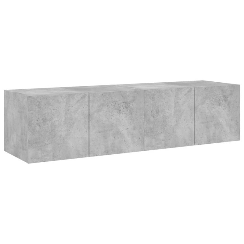 vidaXL TV nástenné skrinky s LED svetlami 2 ks betón. sivé 60x35x31 cm