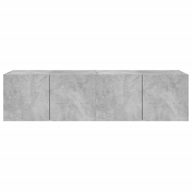 vidaXL TV nástenné skrinky s LED svetlami 2 ks betón. sivé 60x35x31 cm