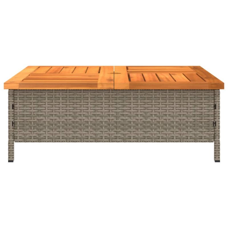 vidaXL Kryt na podstavec slnečníka sivý 70x70x25 cm polyratan a akácia