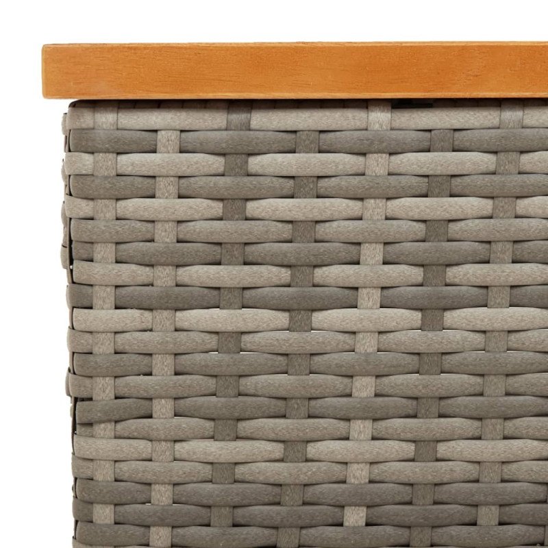 vidaXL Kryt na podstavec slnečníka sivý 70x70x25 cm polyratan a akácia