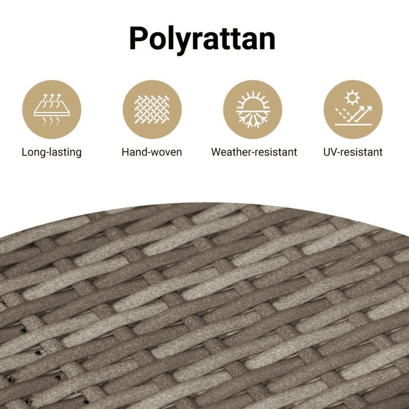 vidaXL Kryt na podstavec slnečníka sivý 70x70x25 cm polyratan a akácia