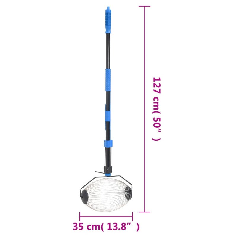 vidaXL Zberač orechov modrý 127 cm oceľ