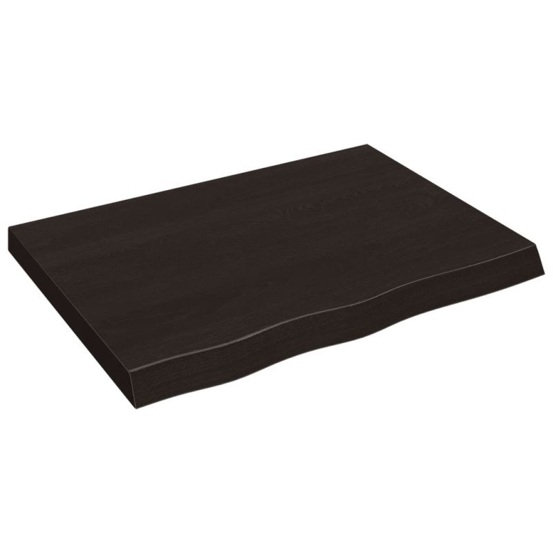 vidaXL Stolová doska tmavosivá 80x60x(2-6) cm ošetrený dubový masív