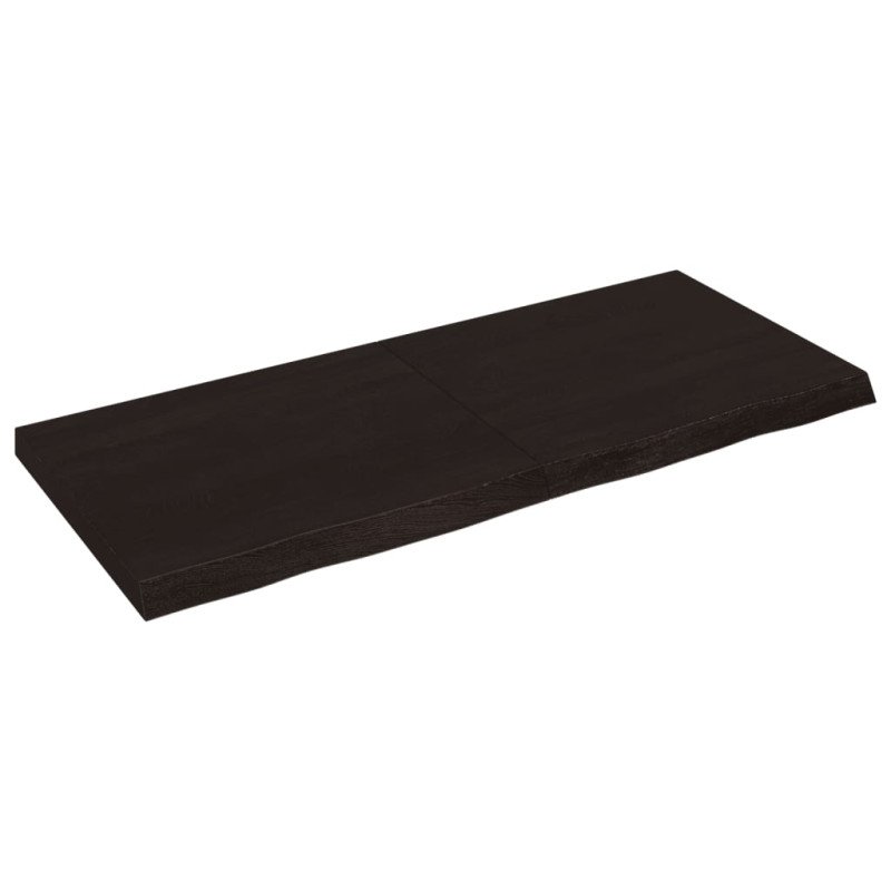 vidaXL Stolová doska tmavosivá 140x60x(2-6) cm ošetrený dubový masív