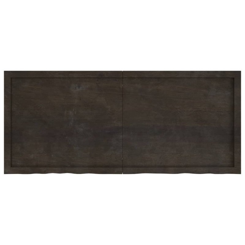 vidaXL Stolová doska tmavosivá 140x60x(2-6) cm ošetrený dubový masív