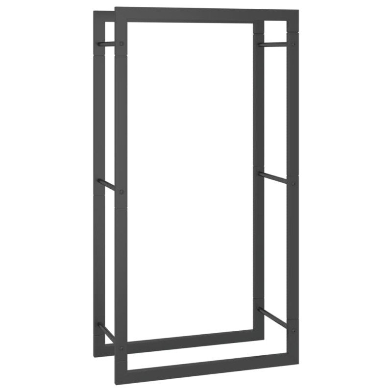 vidaXL Stojan na krbové drevo matný čierny 50x28x94 cm oceľ