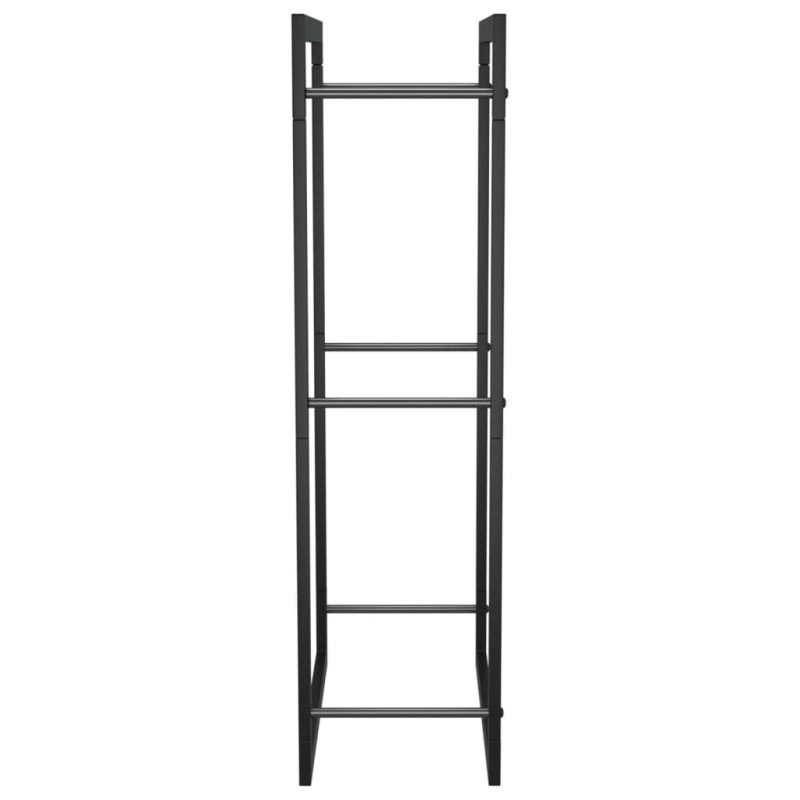 vidaXL Stojan na krbové drevo matný čierny 50x28x94 cm oceľ