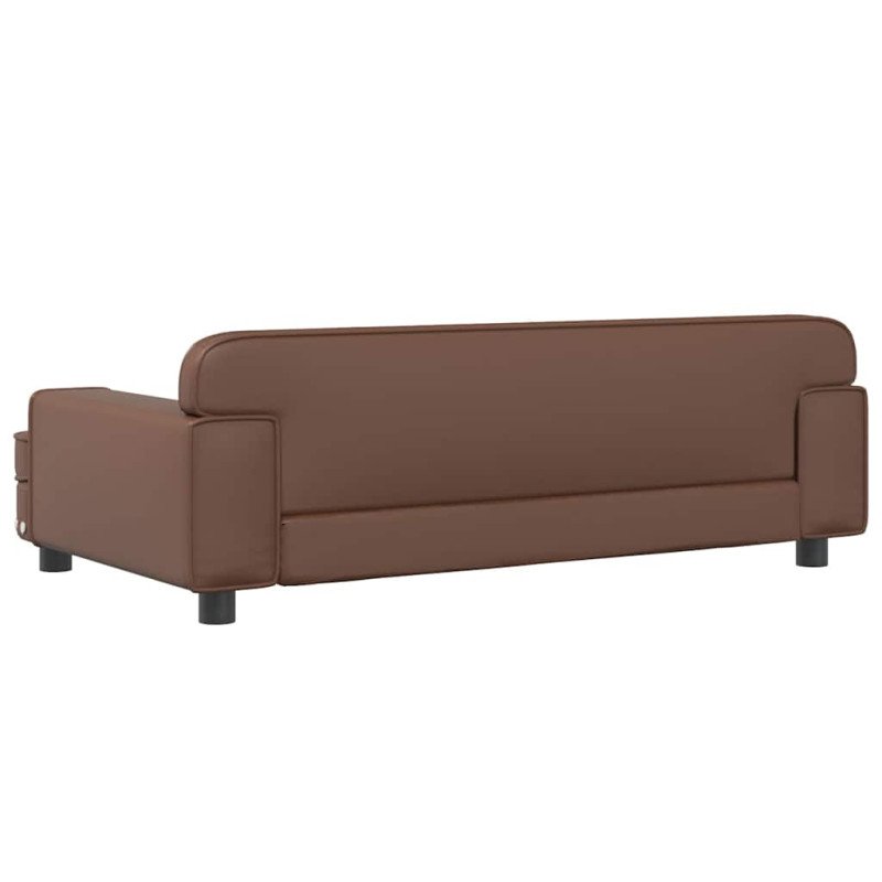 vidaXL Detská pohovka hnedá 90x53x30 cm umelá koža