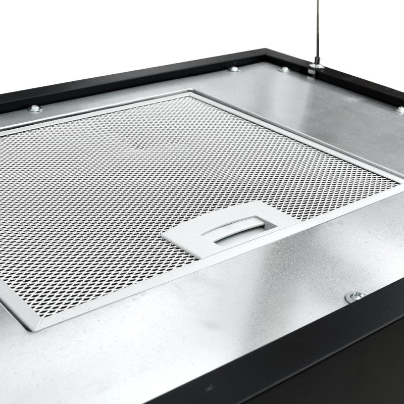 vidaXL Závesný ostrovný digestor s dotykovým senzorom LCD 55 cm práškovaná oceľ 
