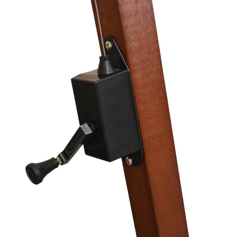 vidaXL Visiaci slnečník 350 cm, drevená tyč, biely