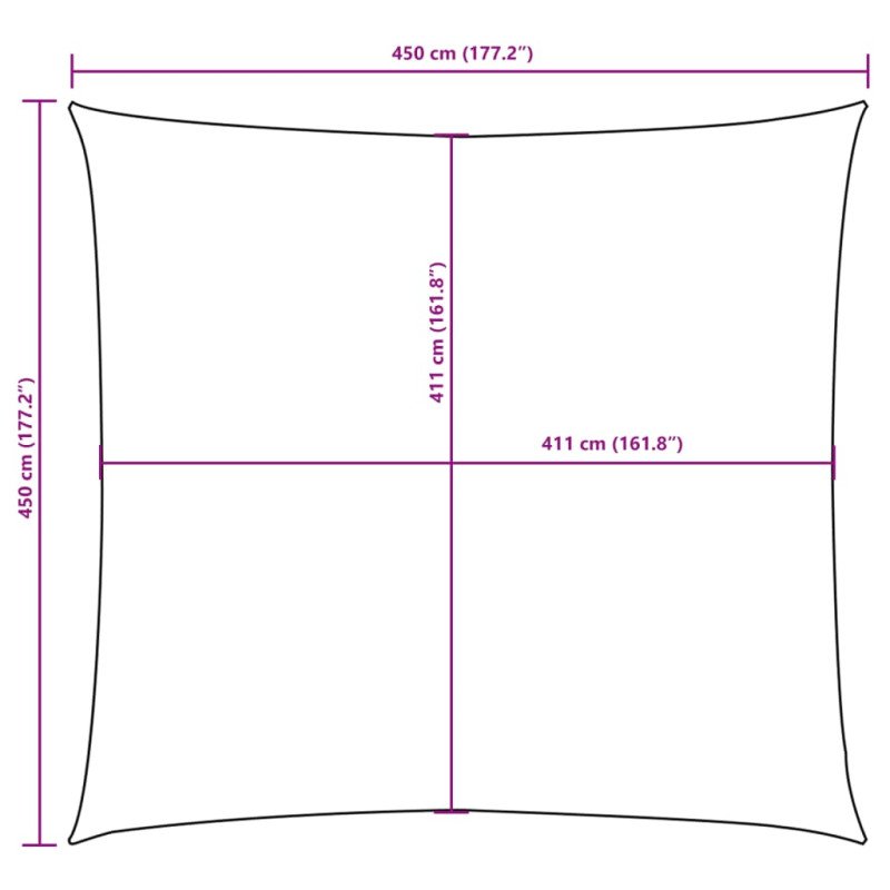 vidaXL Tieniaca plachta, oxford, štvorcová 4,5x4,5 m, béžová