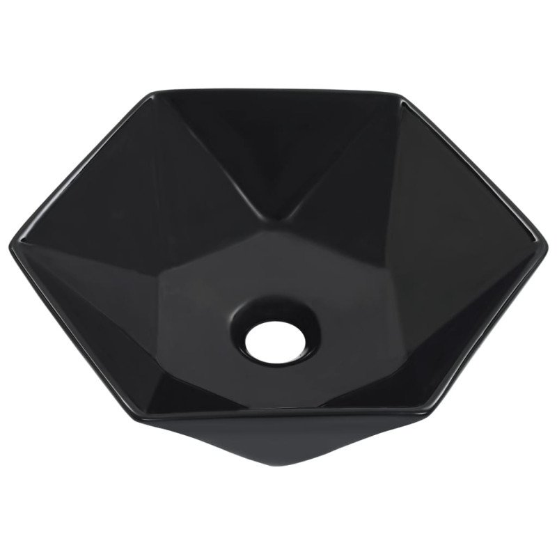 vidaXL Umývadlo biele 41x36,5x12 cm keramické čierne