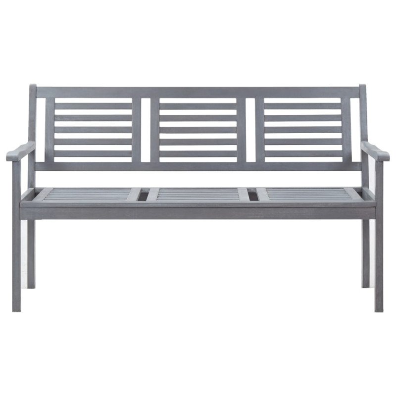 vidaXL 3-miestna záhradná lavica s vankúšom 150 cm sivá eukalyptus