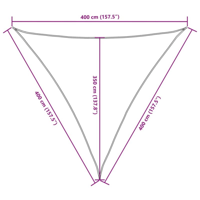 vidaXL Tieniaca plachta, oxford, trojuholníková 4x4x4 m, antracitová