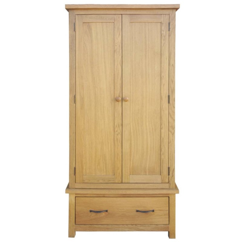 vidaXL Šatník s 1 zásuvkou 90x52x183 cm, dubový masív
