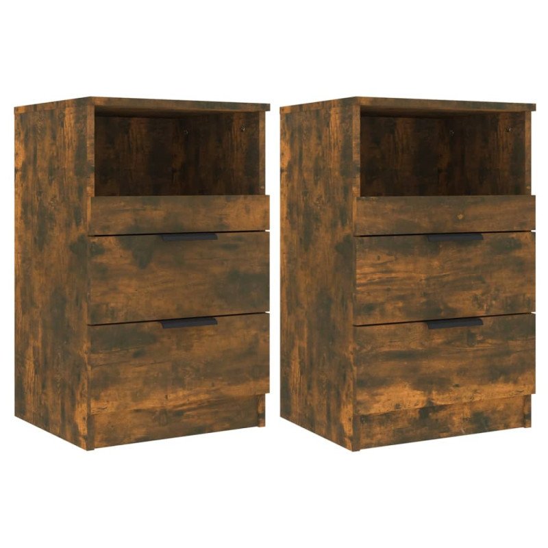 vidaXL Nočné stolíky 2 ks dymový dub spracované drevo