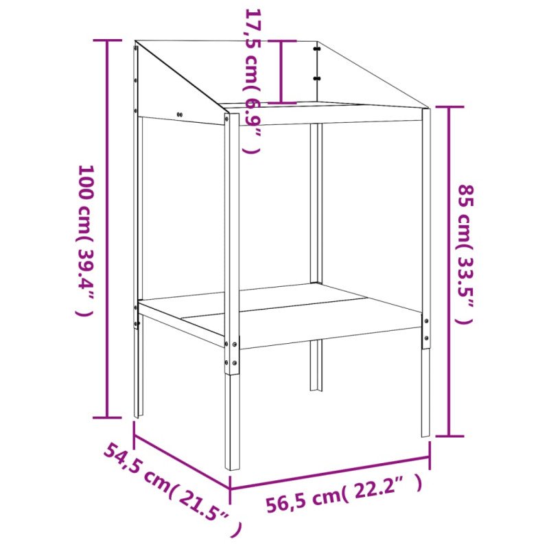 vidaXL Stojan na rastliny antracitový 56,5x54,5x100cm pozinkovaná oceľ