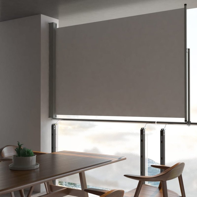 Bočná zaťahovacia markíza na terasu/balkón 160x300 cm, sivá