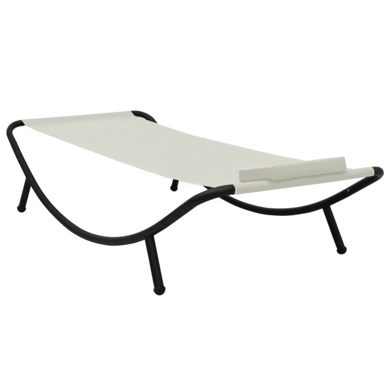 vidaXL Záhradná posteľ krémová 200x90 cm oceľová
