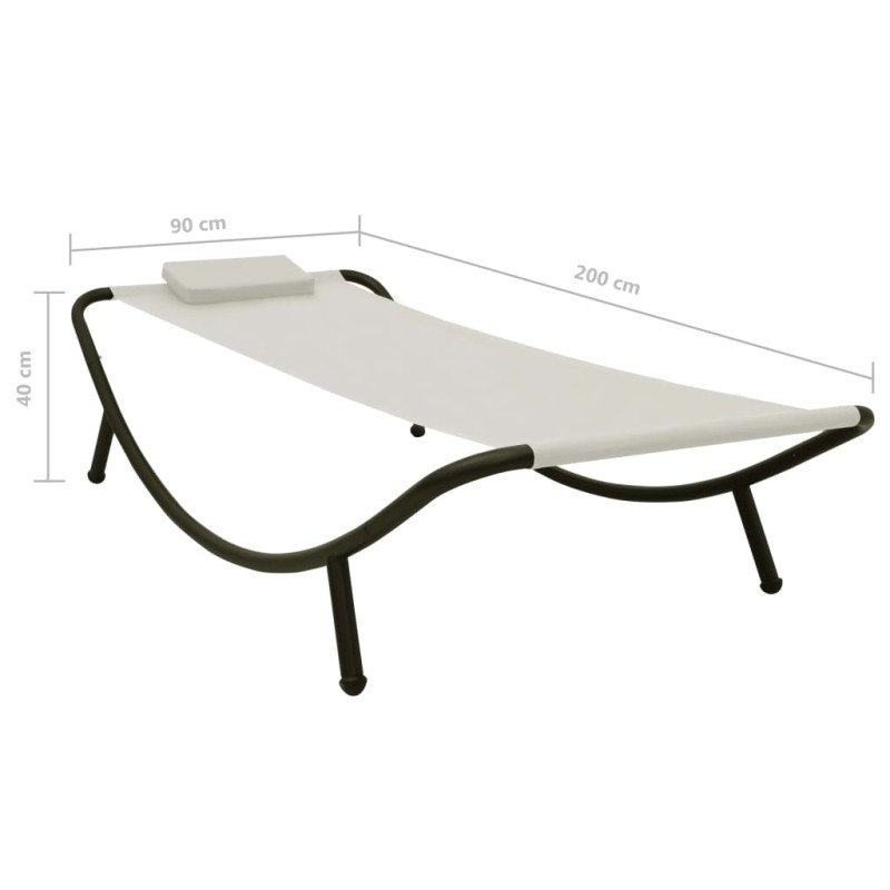 vidaXL Záhradná posteľ krémová 200x90 cm oceľová