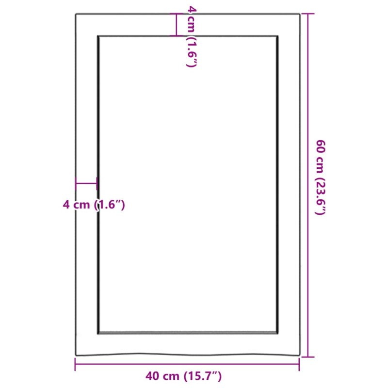 vidaXL Nástenná polica bledohnedá 40x60x(2-4) cm ošetrený masívny dub