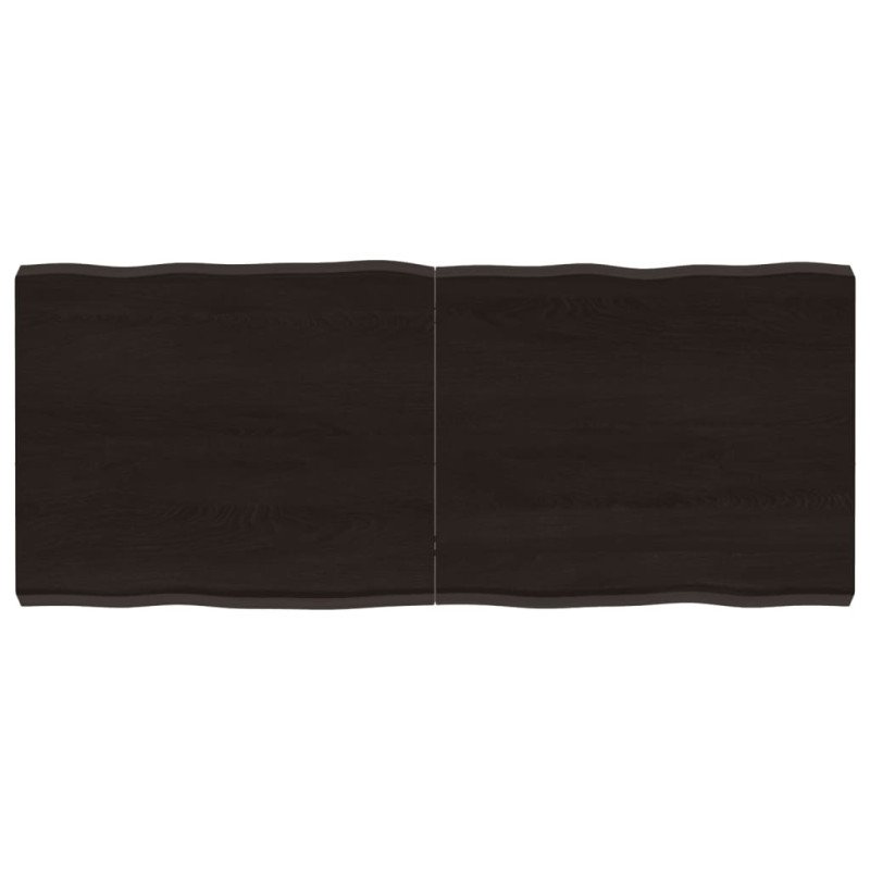 vidaXL Stolová doska tmavohnedá 120x50x(2-6)cm ošetrený masív hrany